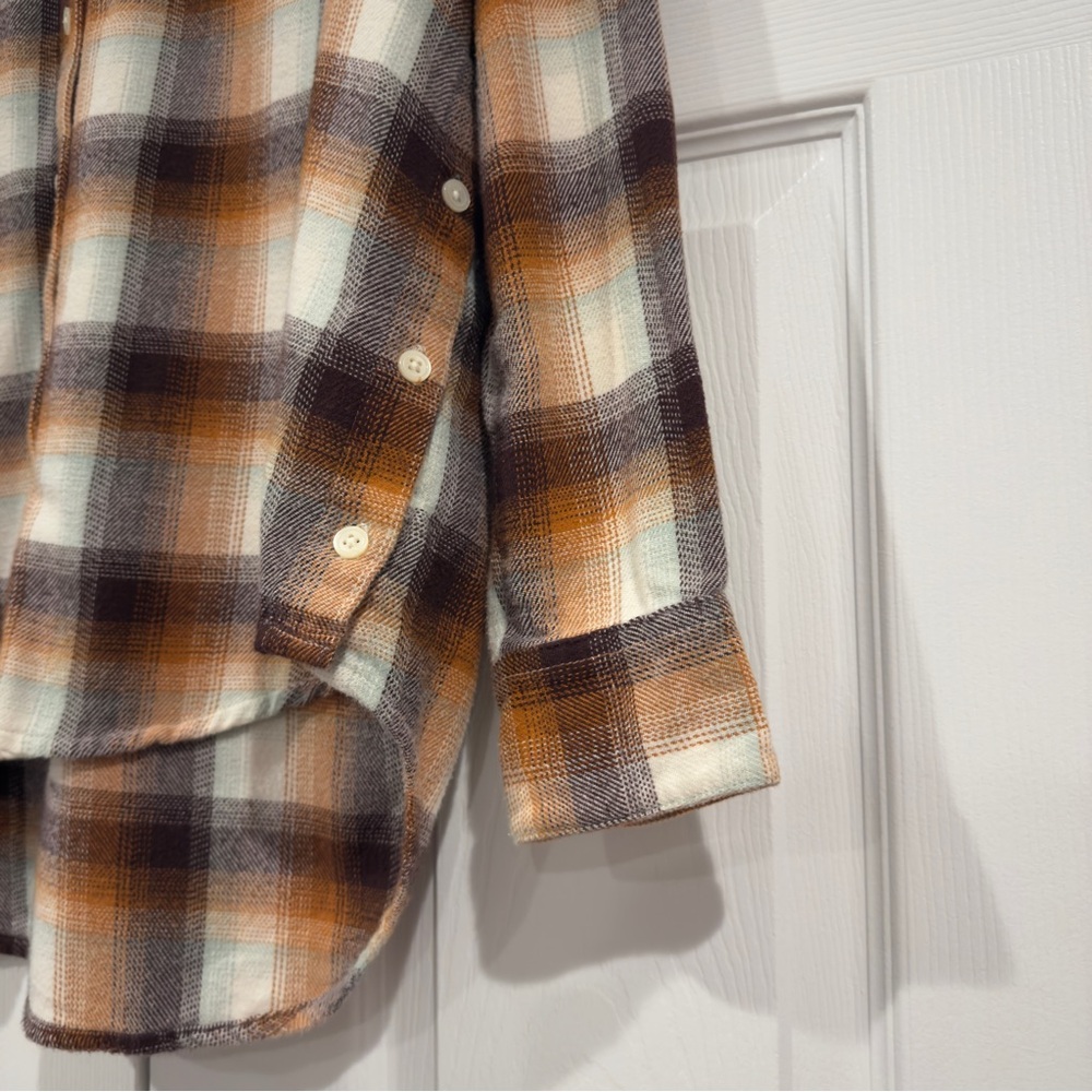 Madewell Flannel Oversized Ex-Boyfriend Button Down Shirt in Bickett Plaid Sz S - Picture 8 of 15